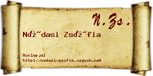 Nádasi Zsófia névjegykártya